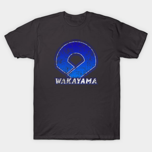 Wakayama Prefecture Japanese Symbol Distressed T-Shirt by PsychicCat